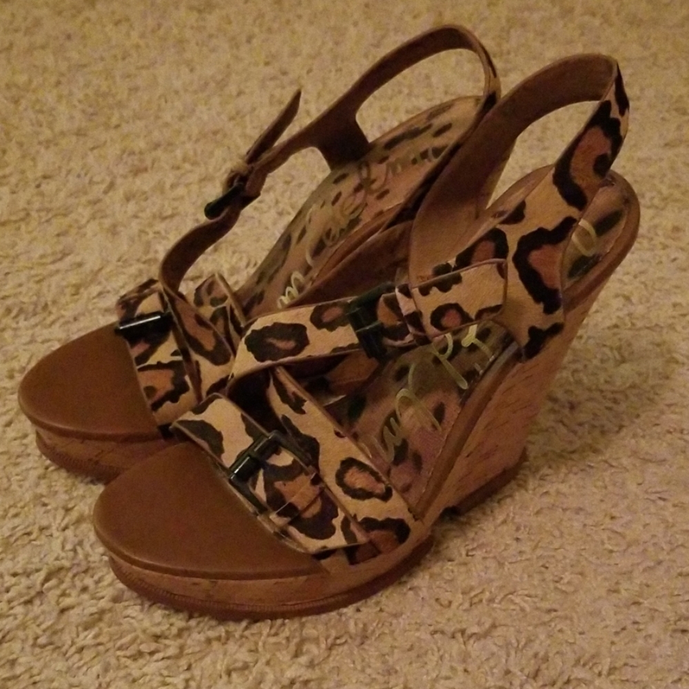 Sam Edelman Leopard Wedges